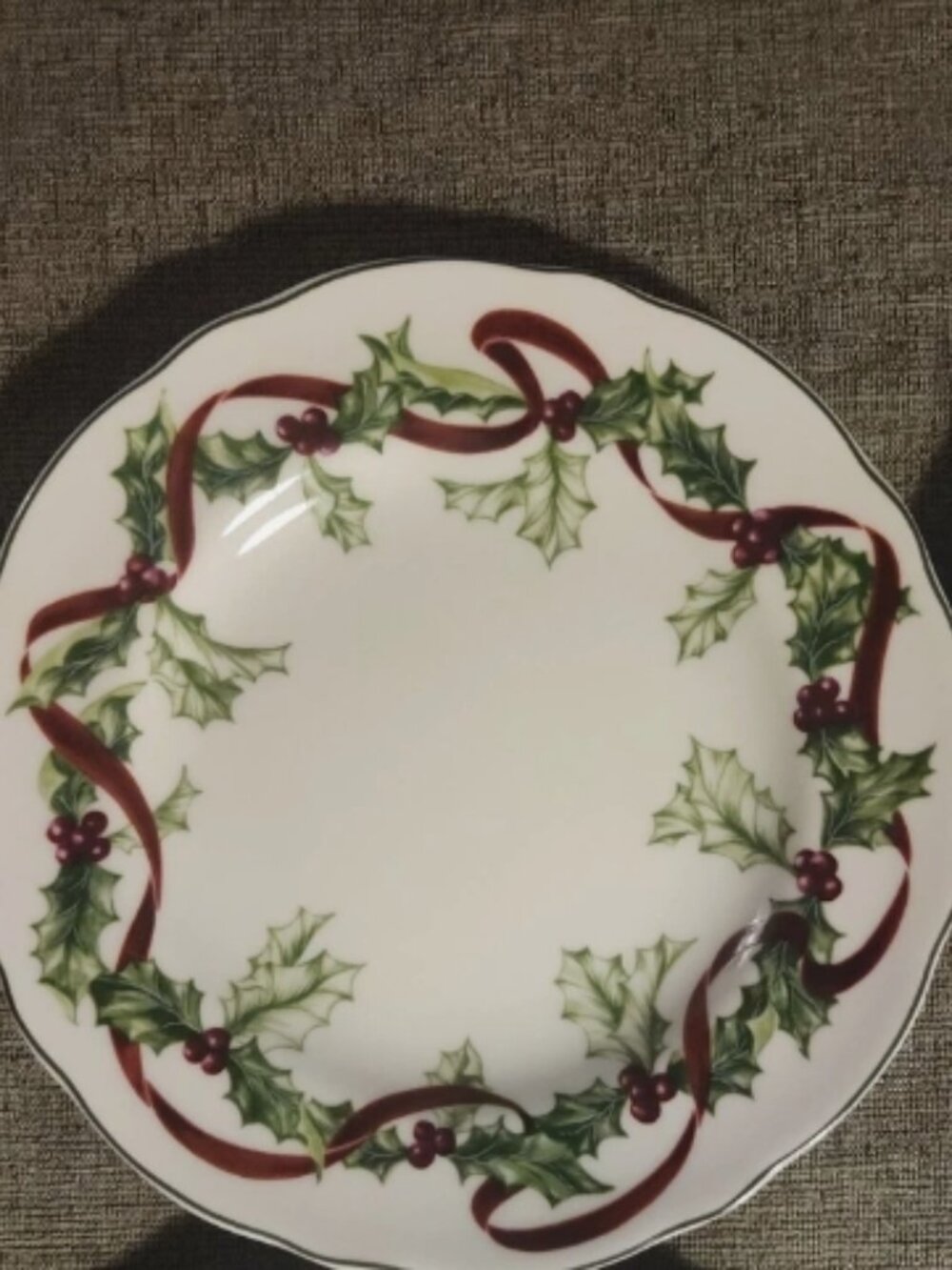 2 - Charter Club Winter Garland Christmas Salad/Dessert/Luncheon Plates 9"